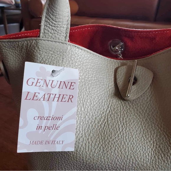 Creazioni In Pelle Genuine Leather Reversible Handbag Made In Italy - Picture 4 of 7